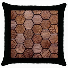 Wooden Triangles Texture, Wooden ,texture, Wooden Throw Pillow Case (black) by nateshop
