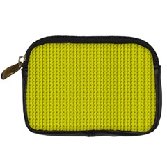 Yellow Lego Texture Macro, Yellow Dots Background Digital Camera Leather Case by nateshop