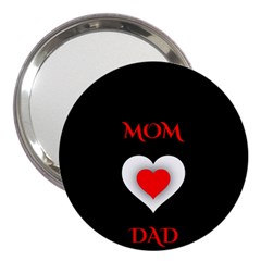 Mom And Dad, Father, Feeling, I Love You, Love 3  Handbag Mirrors by nateshop