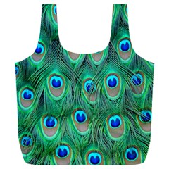 Feather, Bird, Pattern, Peacock, Texture Full Print Recycle Bag (xxxl) by nateshop