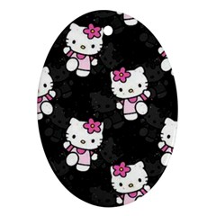 Hello Kitty, Pattern, Supreme Ornament (oval) by nateshop
