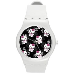 Hello Kitty, Pattern, Supreme Round Plastic Sport Watch (m) by nateshop