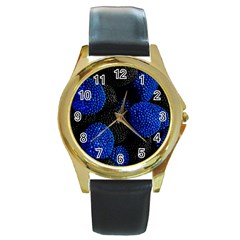Berry, One,berry Blue Black Round Gold Metal Watch by nateshop