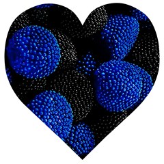Berry, One,berry Blue Black Wooden Puzzle Heart by nateshop