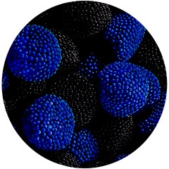 Berry, One,berry Blue Black Uv Print Round Tile Coaster by nateshop