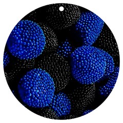 Berry, One,berry Blue Black Uv Print Acrylic Ornament Round by nateshop