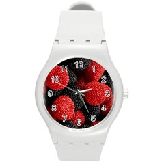 Berry,curved, Edge, Round Plastic Sport Watch (m) by nateshop