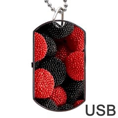 Berry,curved, Edge, Dog Tag Usb Flash (two Sides) by nateshop