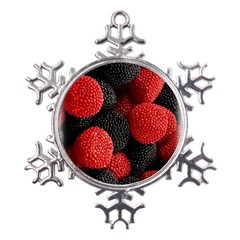 Berry,curved, Edge, Metal Large Snowflake Ornament by nateshop