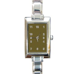 Brown, Color, Background, Monochrome, Minimalism Rectangle Italian Charm Watch by nateshop