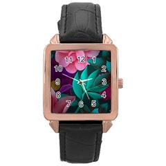 Eaves, Mate, Pink, Purple, Stock Wall Rose Gold Leather Watch  by nateshop