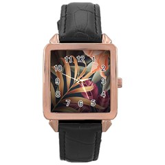 Flowers, Green, Hold, Huawei Rose Gold Leather Watch  by nateshop