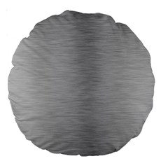 Aluminum Textures, Horizontal Metal Texture, Gray Metal Plate Large 18  Premium Round Cushions by nateshop