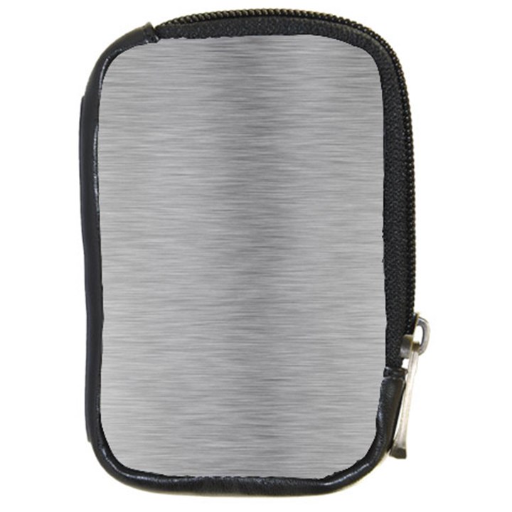 Aluminum Textures, Horizontal Metal Texture, Gray Metal Plate Compact Camera Leather Case