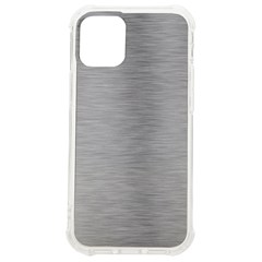 Aluminum Textures, Horizontal Metal Texture, Gray Metal Plate Iphone 12 Mini Tpu Uv Print Case	 by nateshop