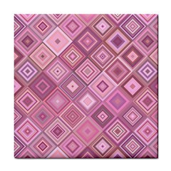 Pink Retro Texture With Rhombus, Retro Backgrounds Tile Coaster by nateshop