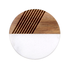 Blue Lines Background, Retro Backgrounds, Blue Classic Marble Wood Coaster (round)  by nateshop