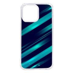 Blue Neon Lines, Blue Background, Abstract Background Iphone 14 Pro Max Tpu Uv Print Case by nateshop