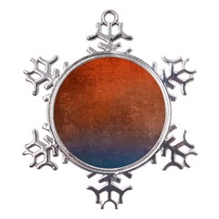 Orange To Blue, Abstract, Background, Blue, Orange, Metal Large Snowflake Ornament by nateshop