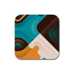 Retro Colored Abstraction Background, Creative Retro Rubber Square Coaster (4 Pack) by nateshop