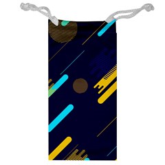 Blue Background Geometric Abstrac Jewelry Bag by nateshop
