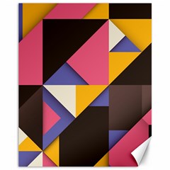 Retro Colorful Background, Geometric Abstraction Canvas 11  X 14  by nateshop