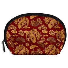 Vintage Dragon Chinese Red Amber Accessory Pouch (large) by DimSum