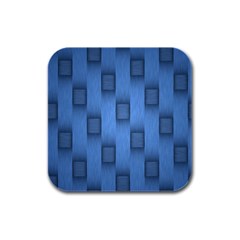 Blue Pattern Texture Rubber Square Coaster (4 Pack) by nateshop
