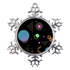 Colartive, Aesthetic, Amoled, Black, Colorful, Desenho Metal Large Snowflake Ornament by nateshop