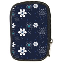 Flowers Pattern , Pattern, Flowers, Texture Compact Camera Leather Case