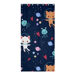 Cute Astronaut Cat With Star Galaxy Elements Seamless Pattern Shower Curtain 36  X 72  (stall)  by Grandong