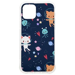 Cute Astronaut Cat With Star Galaxy Elements Seamless Pattern Iphone 12/12 Pro Tpu Uv Print Case