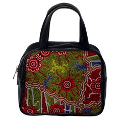 Authentic Aboriginal Art - Connections Classic Handbag (one Side)