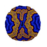 Authentic Aboriginal Art - Emu Dreaming Standard 15  Premium Flano Round Cushions Back