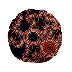 Authentic Aboriginal Art - Pathways Standard 15  Premium Round Cushions