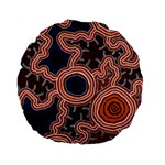 Authentic Aboriginal Art - Pathways Standard 15  Premium Round Cushions Front