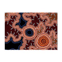 Authentic Aboriginal Art - Pathways Crystal Sticker (a4) by hogartharts