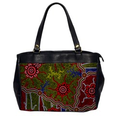 Authentic Aboriginal Art - Connections Oversize Office Handbag by hogartharts