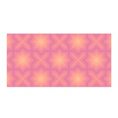 Fuzzy Peach Aurora Pink Stars Satin Wrap 35  X 70  by PatternSalad