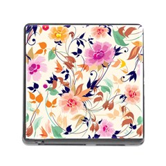 Abstract Floral Background Memory Card Reader (square 5 Slot) by nateshop