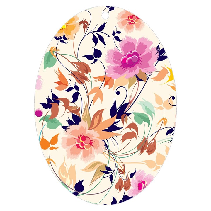 Abstract Floral Background UV Print Acrylic Ornament Oval