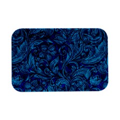 Blue Floral Pattern Texture, Floral Ornaments Texture Open Lid Metal Box (silver)  