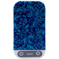 Blue Floral Pattern Texture, Floral Ornaments Texture Sterilizers by nateshop