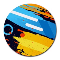 Colorful Paint Strokes Round Mousepad