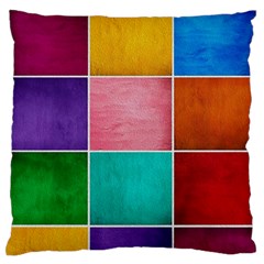 Colorful Squares, Abstract, Art, Background Large Premium Plush Fleece Cushion Case (one Side) by nateshop