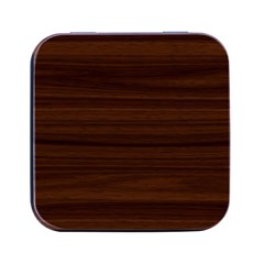 Dark Brown Wood Texture, Cherry Wood Texture, Wooden Square Metal Box (black) by nateshop