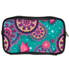 Floral Pattern, Abstract, Colorful, Flow Toiletries Bag (one Side) by nateshop