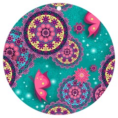 Floral Pattern, Abstract, Colorful, Flow Uv Print Acrylic Ornament Round by nateshop