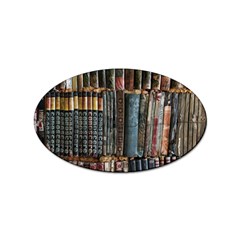 Pile Of Books Photo Of Assorted Book Lot Backyard Antique Store Sticker Oval (10 Pack) by Bedest