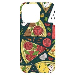 Seamless Pizza Slice Pattern Illustration Great Pizzeria Background Iphone 14 Pro Max Black Uv Print Case by Cemarart